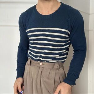 Stylish Striped Navy and White Sweater